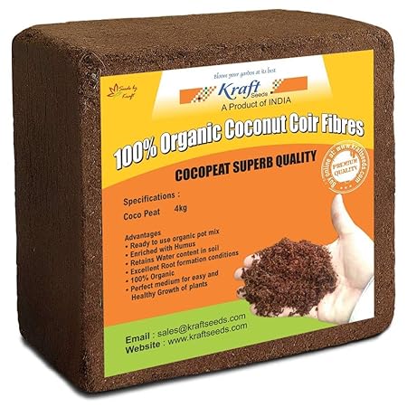GATE GARDEN Cocopeat Brick (4000gm) - Expands to 50kg Powder
