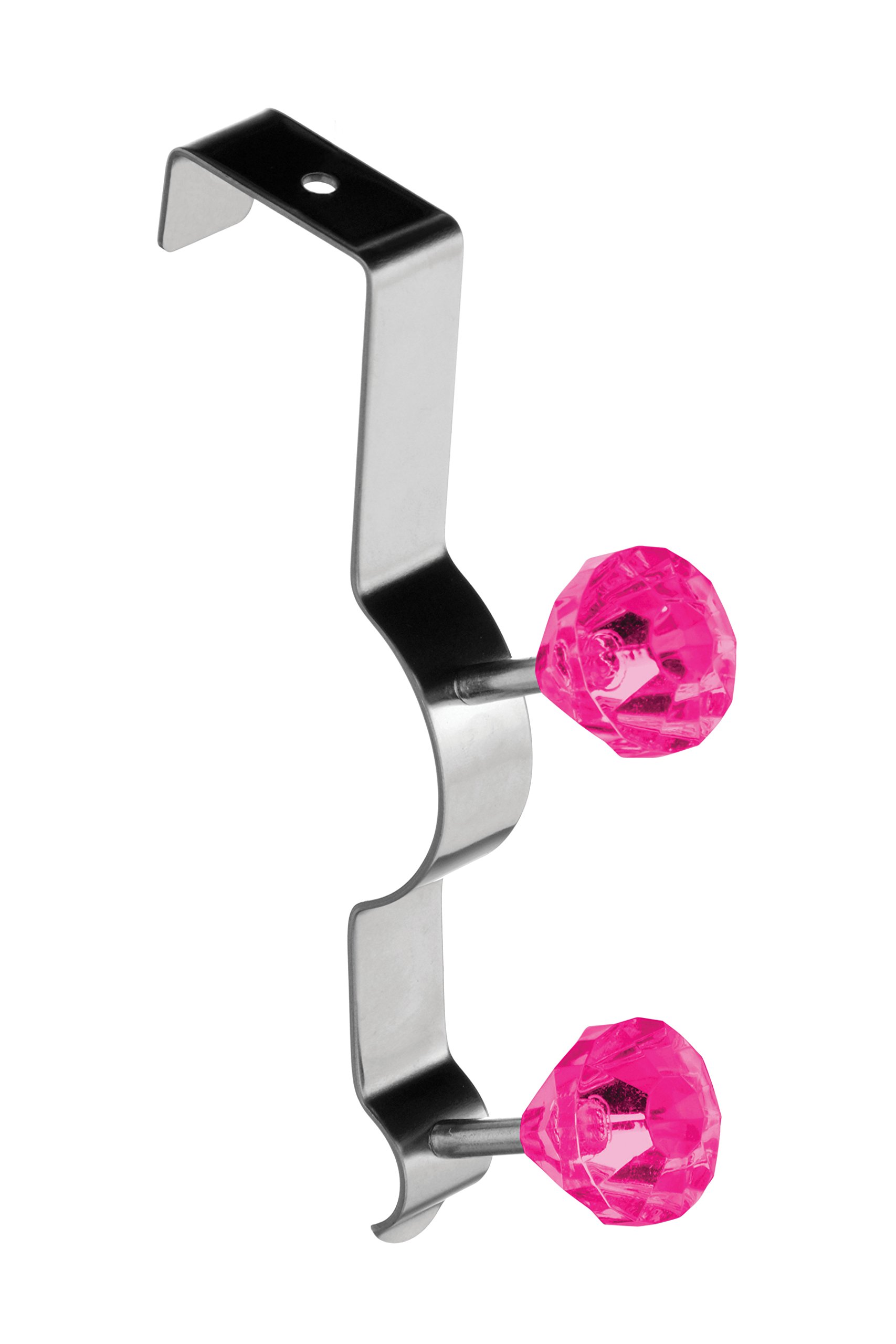 Premier Housewares Diamante Double Over Door Hook - Hot Pink