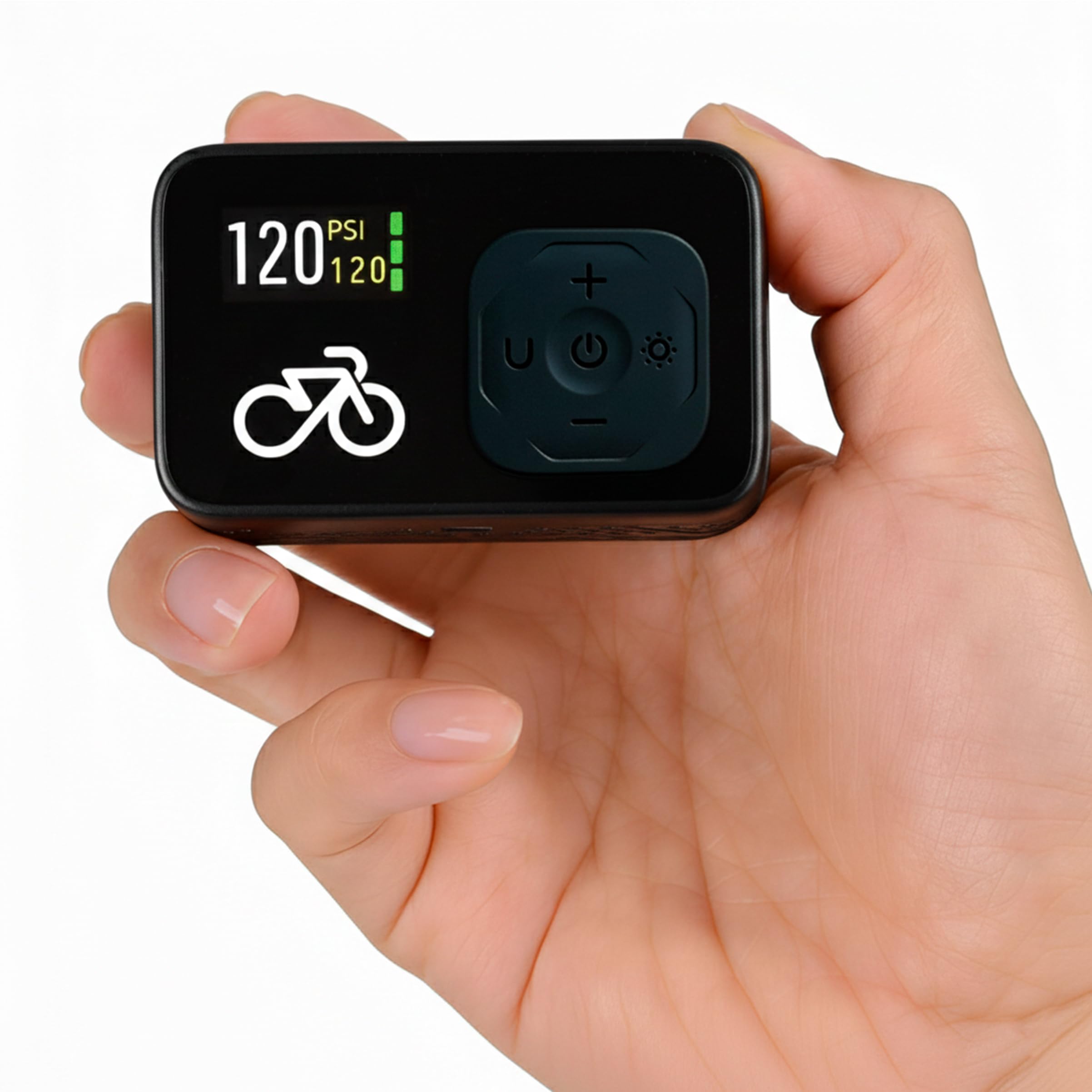 Photo 1 of CycloSpirit Mini Electric Bike Pump with Digital Gauge, 120 PSI, Auto Shutoff at The Selected Pressure, USB-C, Presta & Schrader Compatible