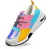 LUCKY STEP Women's High Heel Wedge Sneakers Fashion Cliff Platform Retro Lace Up Casual Shoes