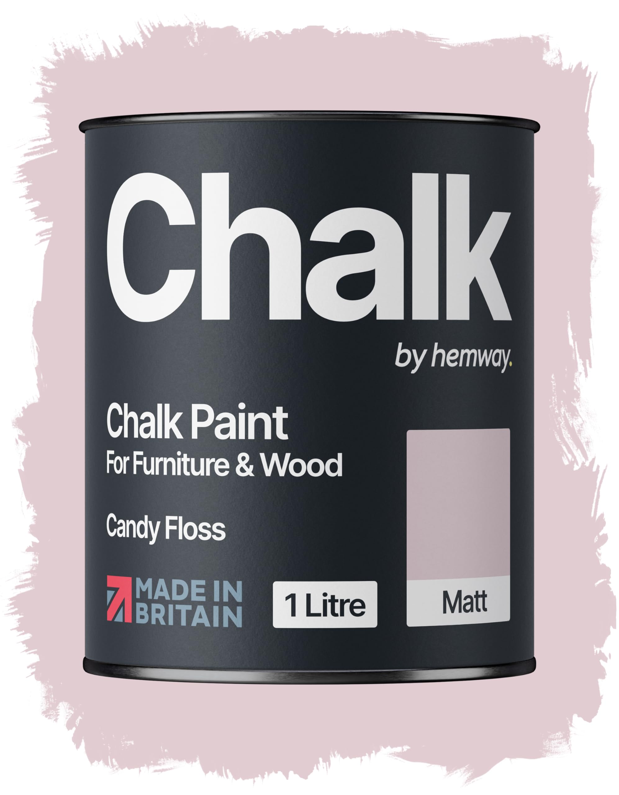 Chalk Paint Candy Floss Pink Furniture Paint 1L, Matt Finish Shabby Chic, Chalk Furniture & Walls, Quick Dry & 1 Coat, Hemway