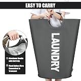 DOKEHOM 125L X-Large Collapsible Laundry Basket bag Dark Grey XL view 4