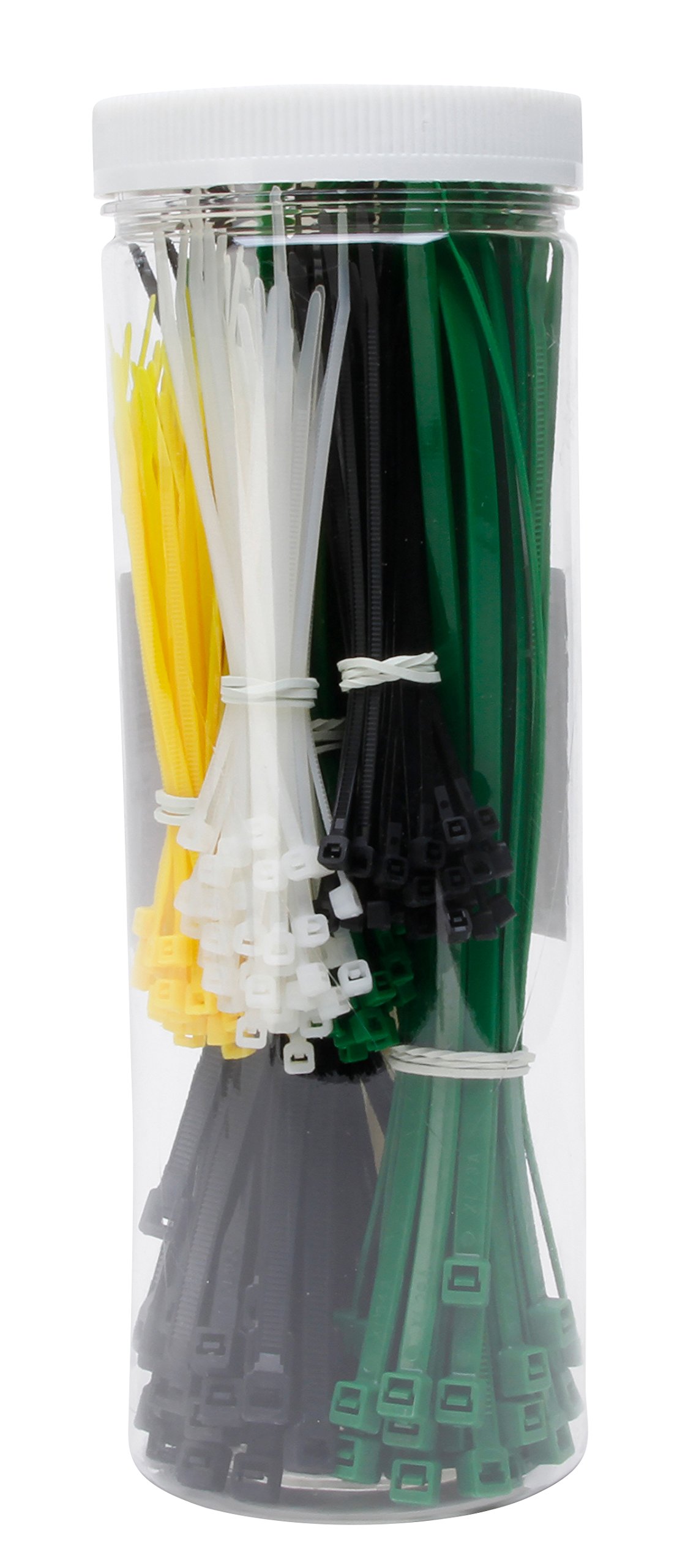 Kopp 324601099 Cable Tie Set in Box 300 Pieces 150 Pieces 200 x 4.8 mm and 150 Pieces 100 x 2.5 mm White Black and Green
