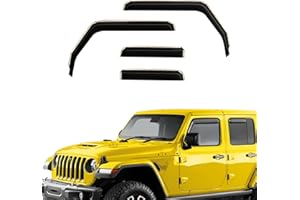 AEROGUYS Extra Durable Window Deflectors in-Channel Window Visors Rain Guards Fit for Jeep Wrangler JL 2018-2025/Gladiator 2020-2025, Sun Visors, Wind VentVisors, Vent Shades, Car Accessories - 4 pcs. AG0438