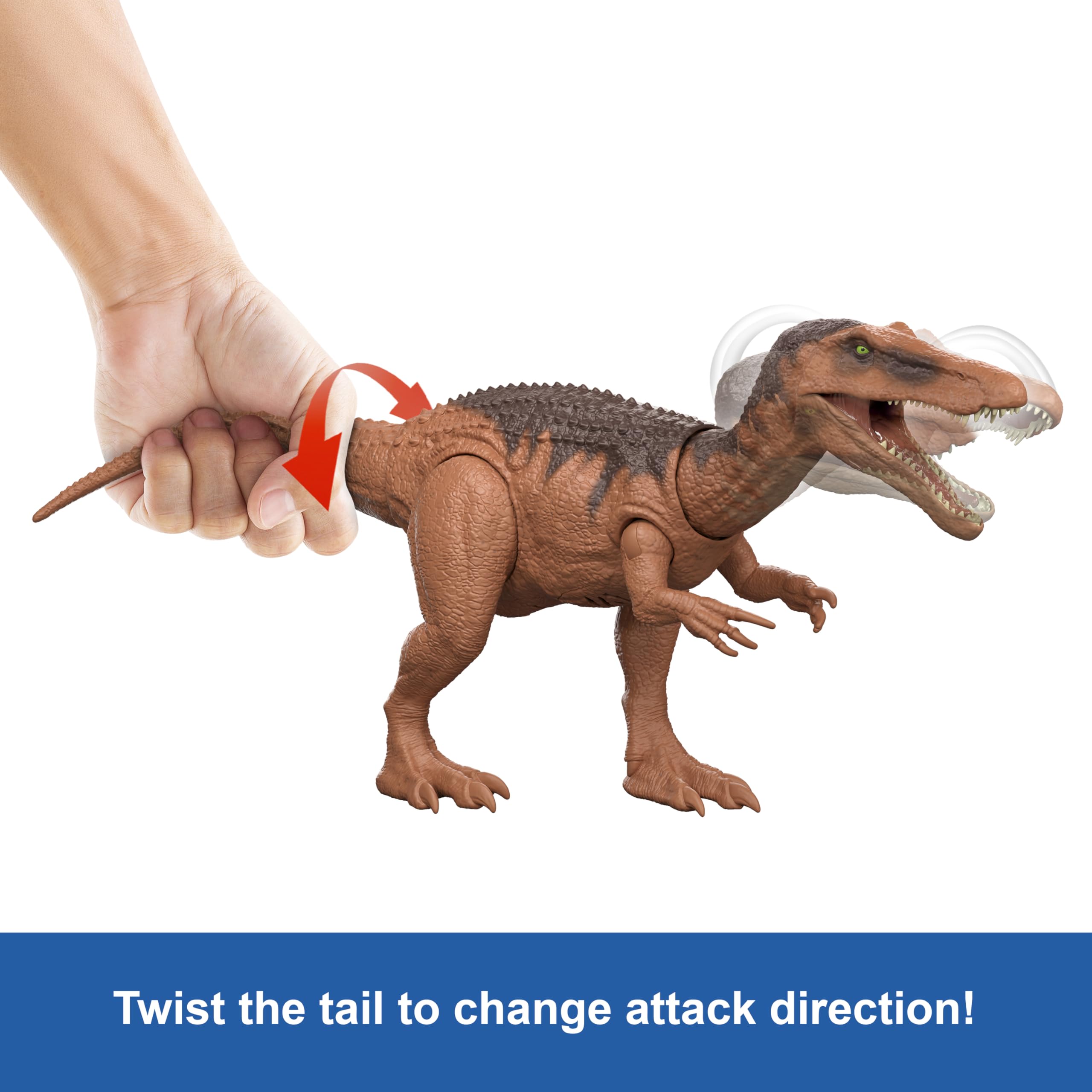 Mattel Jurassic World Rebirth Wild Roar Baryonyx Dinosaur Toy with Tail-Controlled Chomp Multi-Direction Attack & Sound, Posable & Digital Play