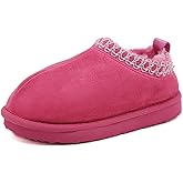 SMajong Kids Slippers Plush Warm Girls Fuzzy House Slippers Boys Platform Slipper Slip-on Shoes Winter Indoor Outdoor