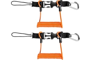 EEBBL Scuba Diving Lanyard, Heavy Duty Diving Lanyard with Clip, Stainless Steel Spring Coiled Lanyard