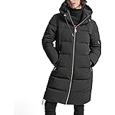 DKNY Women's Down-filled Walker-length Puffer Coat With Faux Fur-lined Hood – Quilted Long Winter Jacket