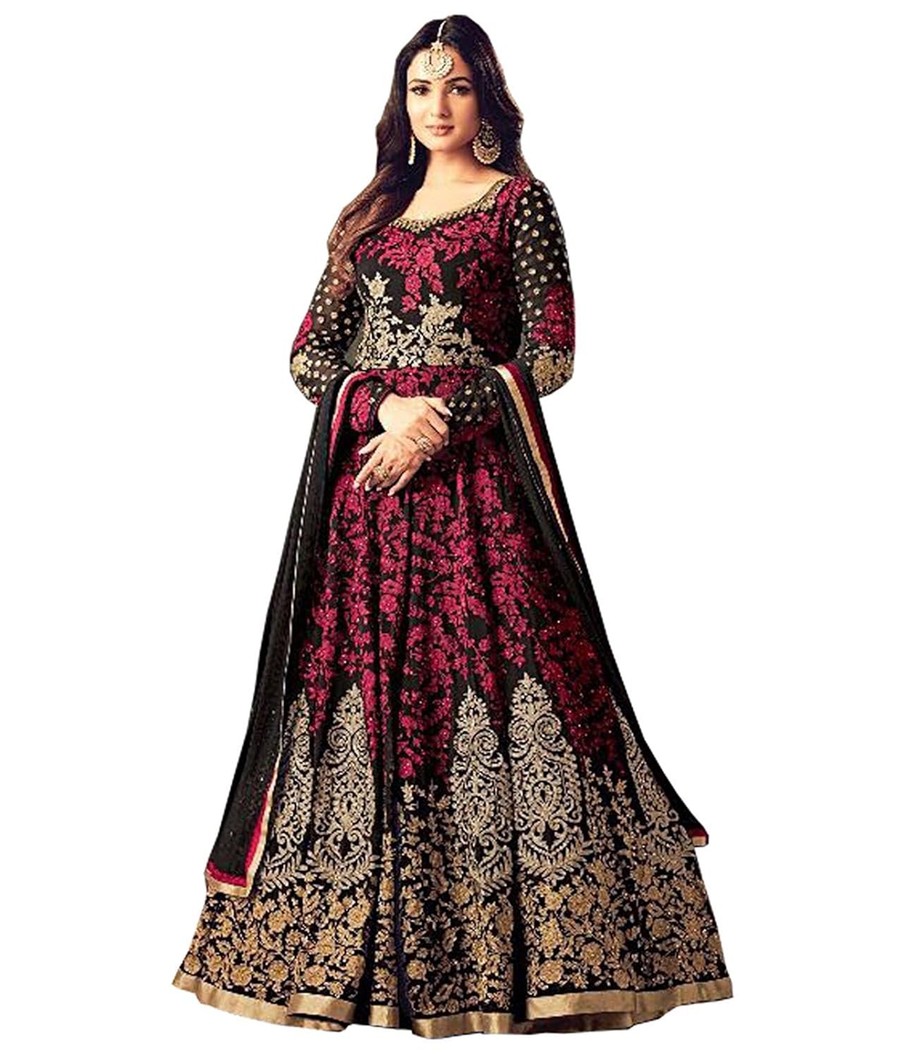 diva & diya women's embroidered semi-stitched salwar suit