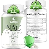 NAC Supplement for Lung* & Respiratory & Immunity* | N-Acetyl Cysteine for Antioxidant | 4-in-1 N-Acetyl-L-Cysteine 1200mg | Glycine NAC | N Acetyl Cysteine | Vegan, Gluten Free, 180 Capsules