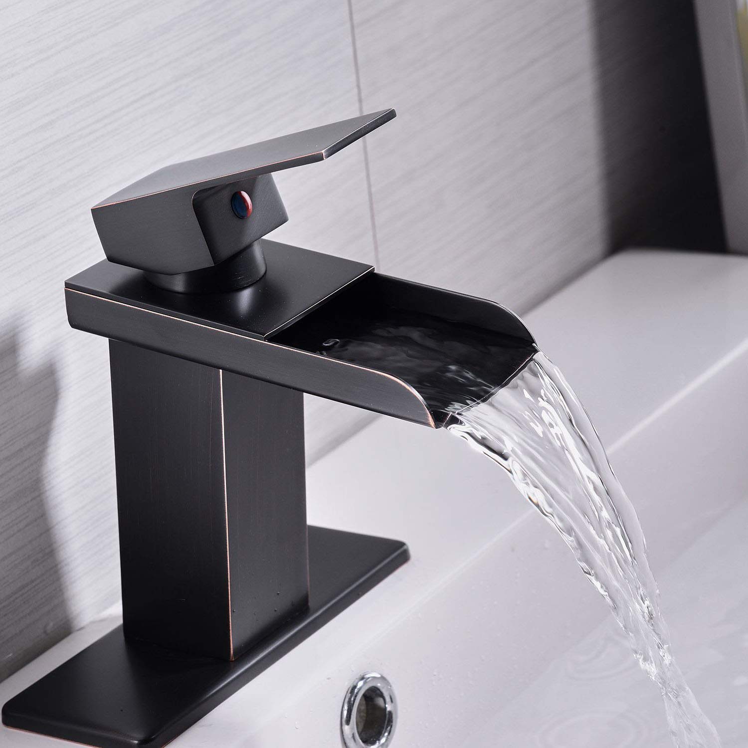 Homevacious Waterfall Bathroom Sink Faucet Commercial Single Handle