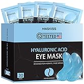 Maskiss Under Eye Patches (30 Pairs), Hyaluronic Acid Eye Masks for Dark Circles Puffy Eyes Undereye Bags, Collagen Eye Patches for Wrinkles and Hydrate, Skin Care Gift for Her
