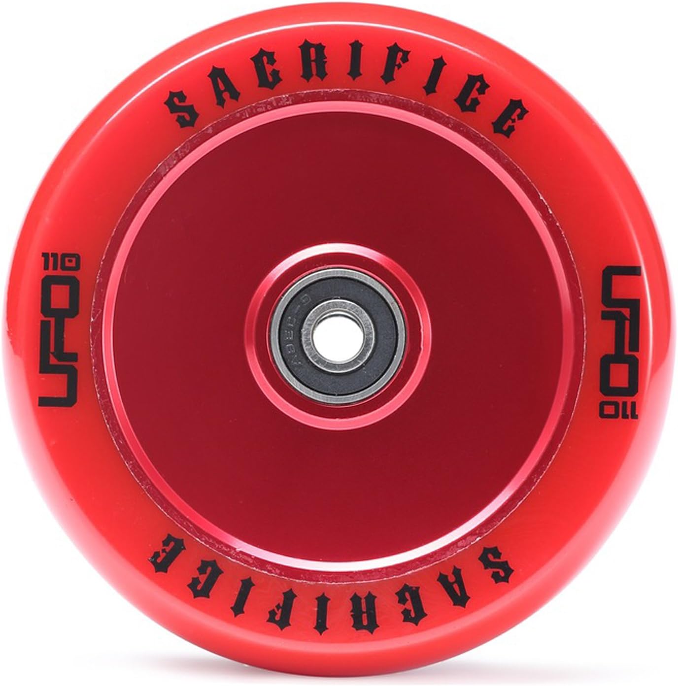 Sacrifice UFO 110mm Scooter Wheel w/Bearings - Red/Red