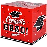 Gatherfun Graduation Decorations 2026 Grad Card Box for Gift Graduation Party Favors Decor Party Supplies Red