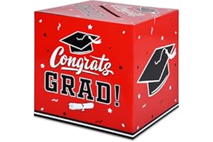 Gatherfun Graduation Decorations 2025 Grad Card Box for Gift Graduation Party Favors Decor Party Supplies Red
