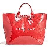 hibear PVC Tote Bag for Women Clear Plastic Handbag Letter Printed Hobo Bag Large Work Tote Bag