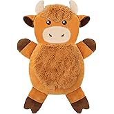 Microwave Heating Pad for Pain Relief, 16" x 11" Microwavable Heating Pads for Cramps, Back Pain, Neck Shoulder, Muscles, Knee, Joints, Natural Heat Pack Moist Heat, Highland Cow with Round Eyes