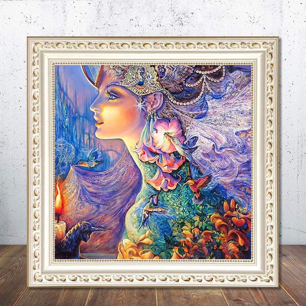MYSNKU 5D DIY Diamond Painting Kits Full Drill Diamond Embroidery for Adults and Children,Home Art Craft Wall Decor (Beauty, 30x30 cm)