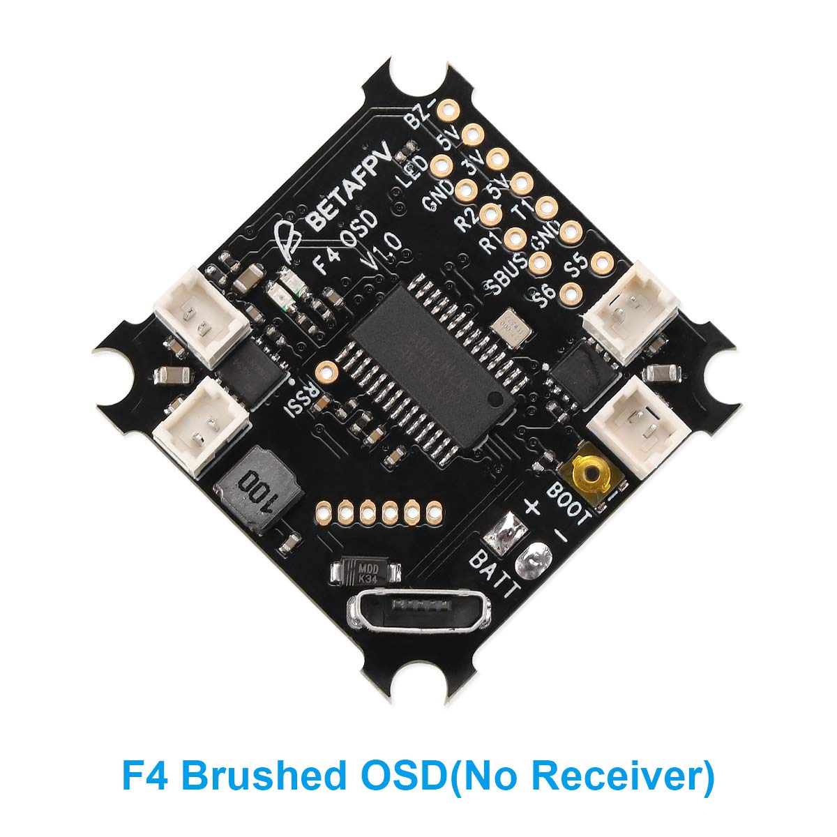 BETAFPV F4 FC Brushed Flight Controller with OSD Smart Audio (No Receiver) for Tiny Whoop FPV Micro Racing Drone Blade Inductrix