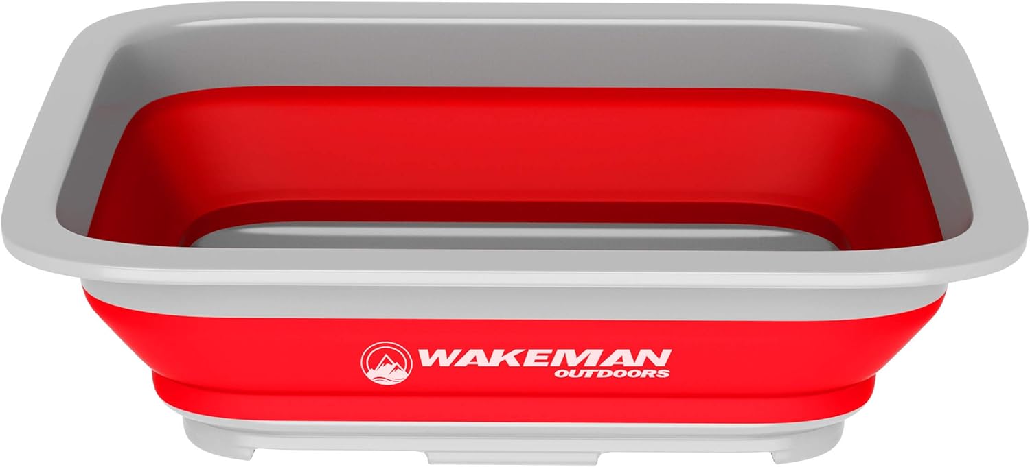 Wakeman 10L Collapsible Portable Camping Wash BasinRed Amazon.ca
