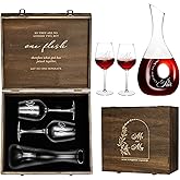 AW BRIDAL Wedding Gifts for Couples 2026, Mr and Mrs Wine Glasses and Decanter Set with Wood Box, Engagement Gift for Newly Engaged Couple, Bride and Groom Gift for Bridal Shower, Anniversary