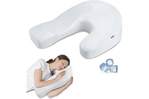 HOMCA Side Sleeper Pillows for Adults, Memory Foam U Shaped Pillows for Neck and Shoulder Pain Relief, Ergonomic Shoulder Pillow for Side Sleepers with Cooling Removable Pillowcase