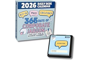 Corporate Jargon Desk Calendar 2026 - Gifts for Coworkers, Page a Day Desk Calendar with 365 Days of Corporate Jargon, White 