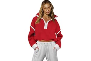 LAMISSCHE Half Zip Sweatshirt Women Oversized Sherpa Jacket V Neck Fleece Pullover Hoodie with Pockets