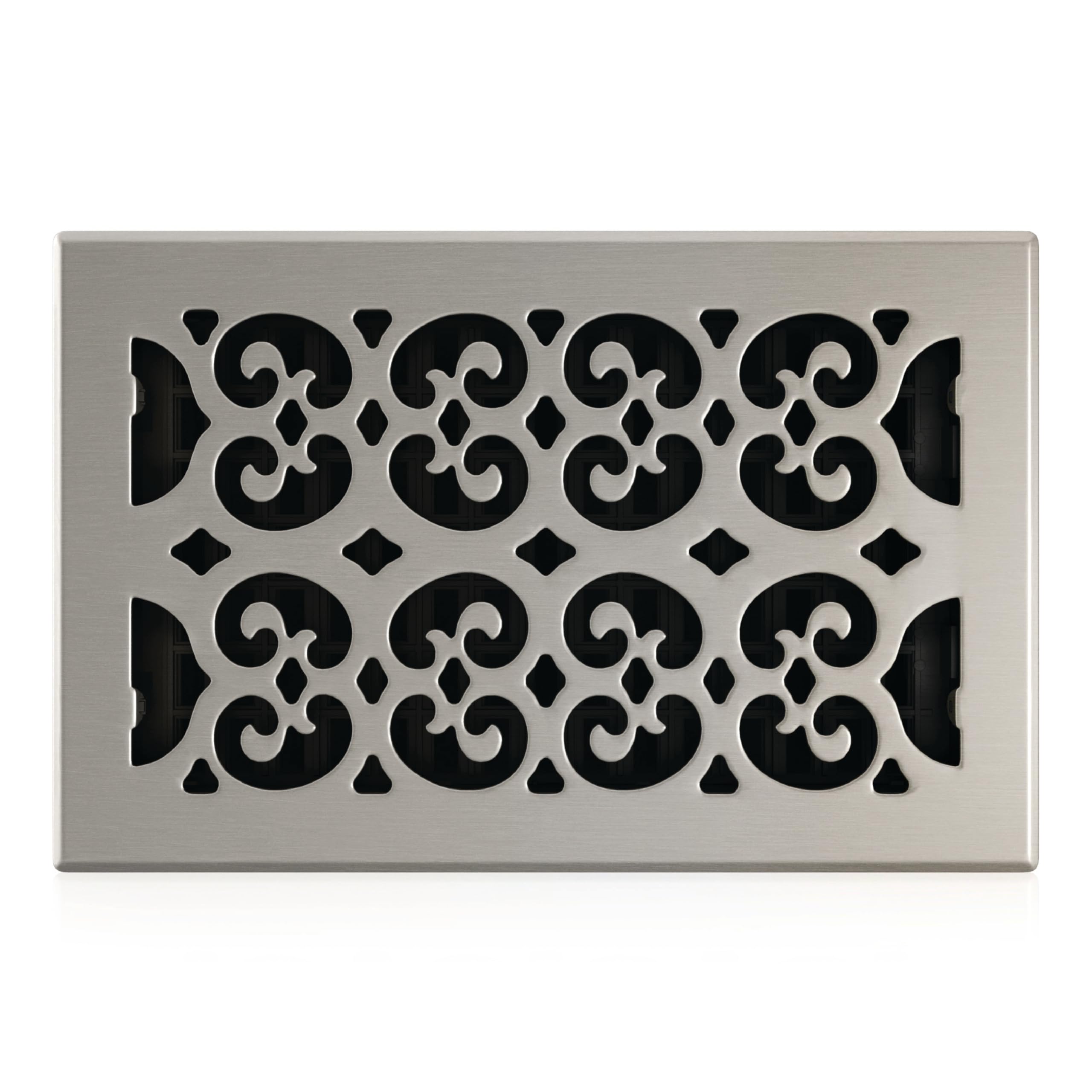 Decor Grates SPH610-NKL Scroll Floor Register, 6-Inch by 10-Inch, Nickel
