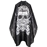 64x56 Inch Professional Barber Cape for Men - Waterproof Hair Cutting Cape with Elastic Neck & Adjustable Closure, Salon Grade Styling Cape (Black)