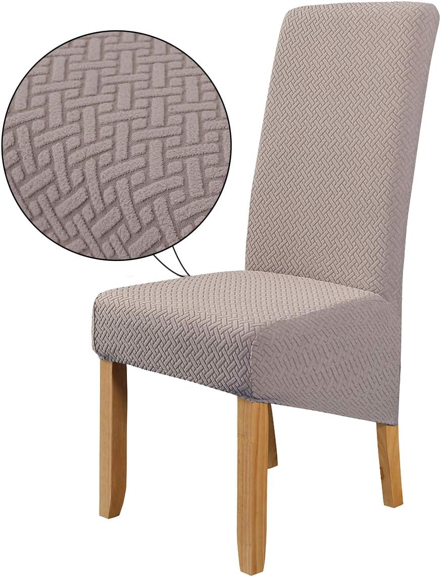 LiveGo Large Size Dining Chair Covers Set of 4,Dining Room Chair Slipcovers,Stretch Removable Washable Large High Back Parsons Chair Covers for Dining Room,Hotel,Kitchen,Banquet,Home(Camel,Pack of 4) - Image 5