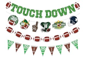 GERMISHUYS Football Party Decorations, Football Party Supplies Includes Football Banner Sport Theme Football Pennant Banner, Super Football Decorations for Football Game Day Party