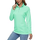 MAGCOMSEN Women's Shirts Long Sleeve 1/4 Zip UPF50+ UV Sun Protection Quick Dry Workout Hiking Athletic Shirts Rash Guard