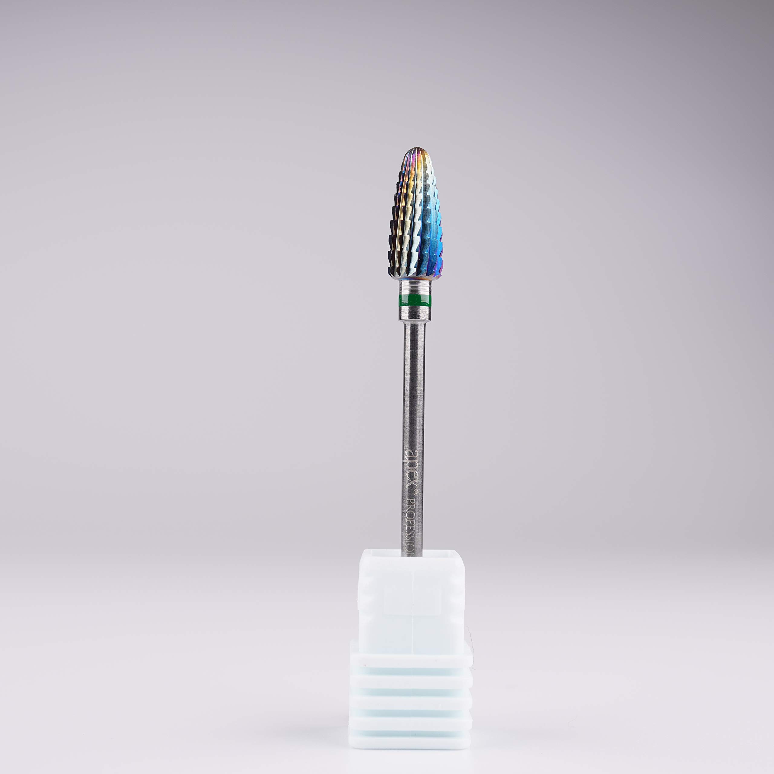 New* Apex® Professional Tungsten Carbide Electric Nail Drill Bit 3/32 inch, 2.35mm Shank for Gels, Acrylics, Nail Art, Manicure, Pedicure, Salon Professional Nails (Rainbow, Large Cone) (Coarse)