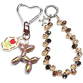 Bag Charms Balloon Dog Keychains for Women Cute Bling Keychain Wristlet, Girly Key Chain Accessories for Handbag Purse