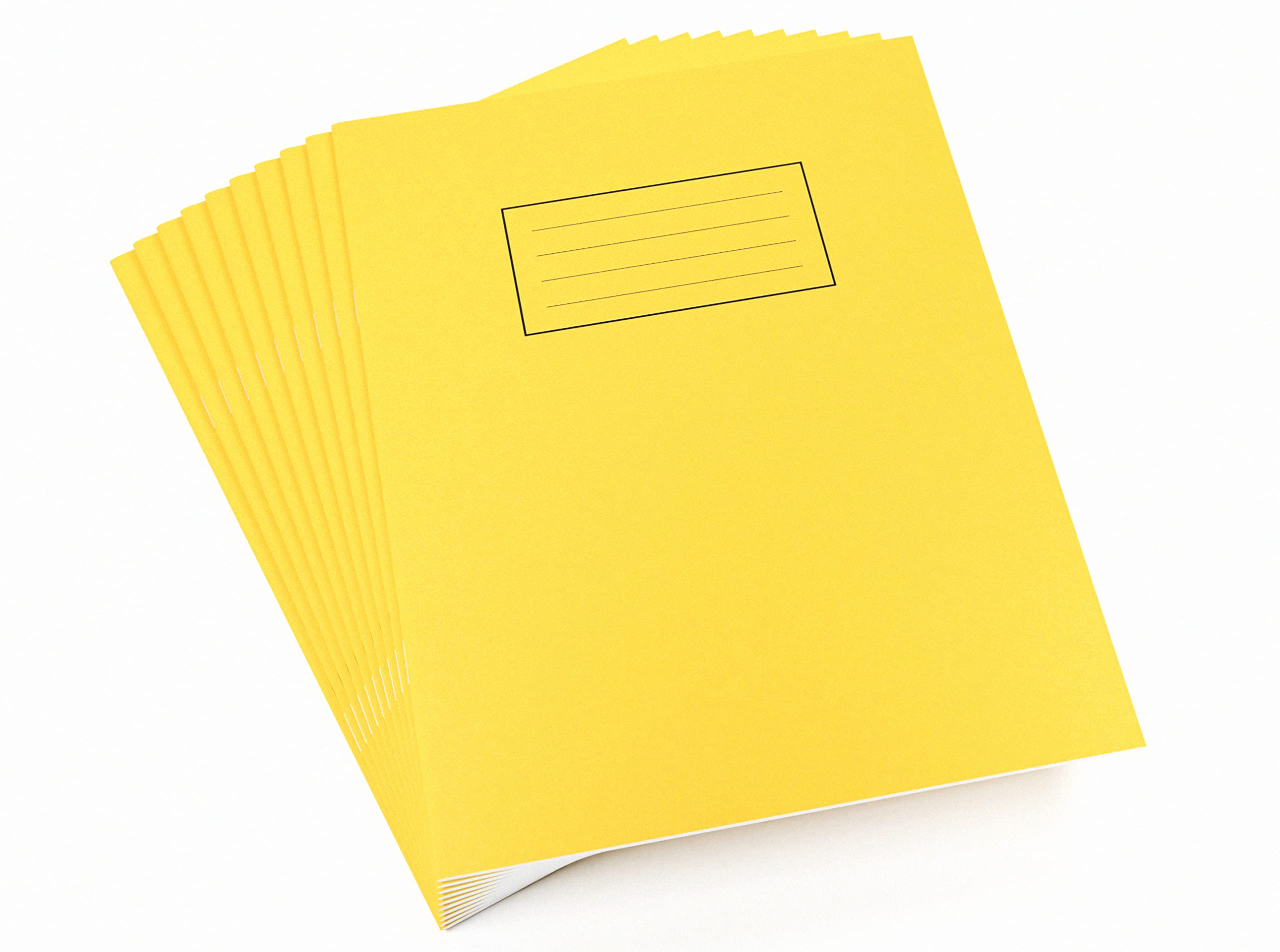 Silvine 9x7 Yellow Exercise Books, Lined With Margin - 80 Pages (Pack of 10)