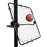 MegaNets Basketball Rebounder, 40"x40" Multi-Sport Training Rebound Net Adjustable Passback Net Setup on Poles, Ball Return System Suit for Basketball Volleyball Tennis Pickleball Baseball Practice