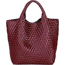 送料無料 / cotton and nylon handbag with woven design JINMANXUE Fashion Woven Bag Shopper Bag Travel Handbags and