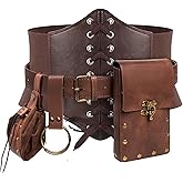 Renaissance Costume Sets Corset Waistband Belt Pouch Purse Magic Potion Bottle Skirt Hike Steampunk Medieval Halloween