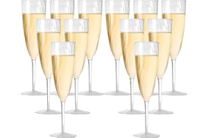 24Pcs Plastic Champagne Flutes, Disposable Clear Champagne Glasses, 6 Oz Wine Glasses for Home Daily Life Party Wedding Toast