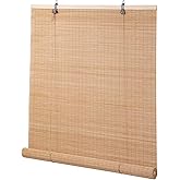 Bamboo Blinds for Interior Windows, Easy to Install Bamboo Shades for Indoor Windows, Custom Roller Shades for Indoor Window and Outdoor Patio, 23" W x 48" H