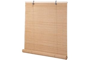 BAYUE Bamboo Blinds for Interior Windows, Easy to Install Bamboo Shades for Indoor Windows, Custom Roller Shades for Indoor Window and Outdoor Patio, 23" W x 48" H