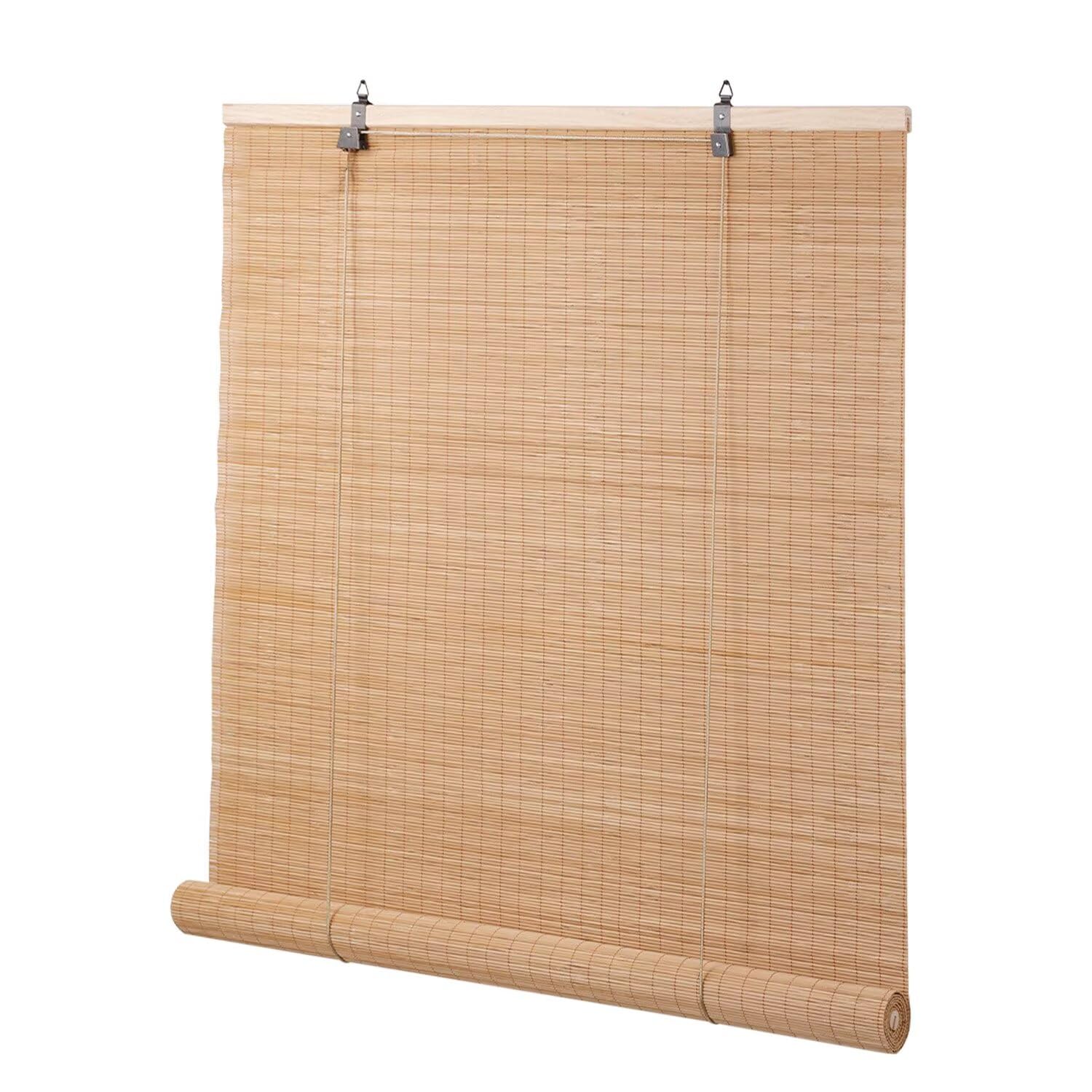 Photo 1 of Bamboo Blinds for Interior Windows, Easy to Install Bamboo Shades for Indoor Windows, Custom Roller Shades for Indoor Window and Outdoor Patio, 64" W x 72" H