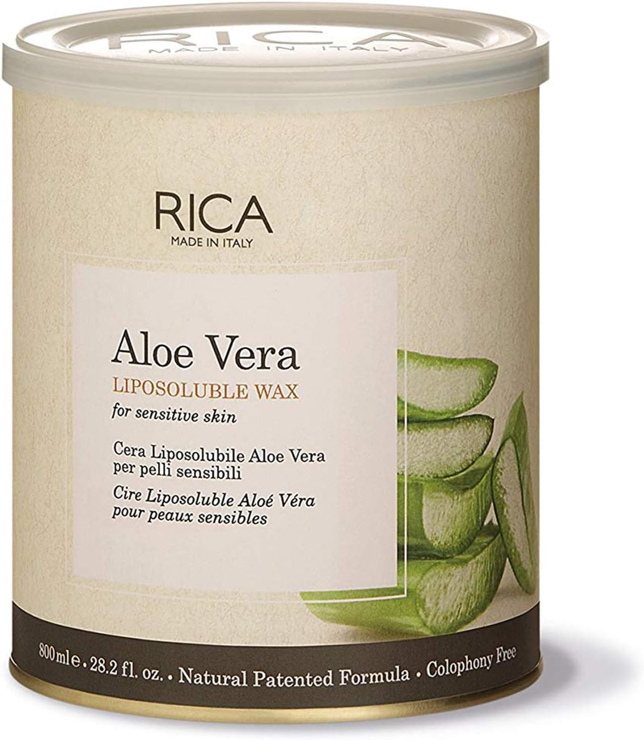 RICA LIPOSOLUBLE WAX ALOE VERA WAXFOR SENSITIVE SKIN 800ml (28.2 fl