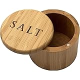 Totally Bamboo Salt Box, Bamboo Storage Box with Magnetic Swivel Lid, "Salt" Engraved on Lid