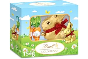 Lindt GOLD BUNNY Milk Chocolate Easter Bunny and Carrots Gift Box, Gifts for Kids, Easter Chocolate, 154 Grams
