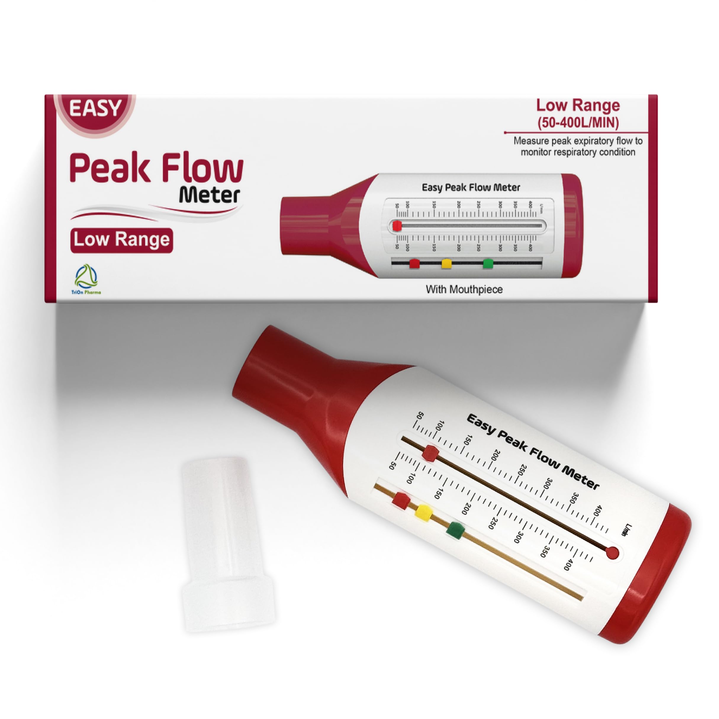 Easy Peak Flow Meter for Child to Monitor Lung Function, Expiratory Flow Meter, Low Range for Child Include Instructions and Blank Charts – Color Coded Indicators