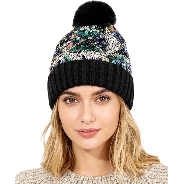 Real Rabbit Fur Diamonds Letter Beanies Hats For Women Winter Warm