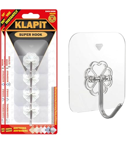 Amazon.com: KLAPiT Super Hook - Heavy-Duty Adhesive Clear Wall