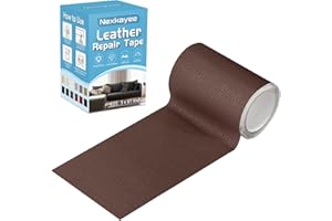 Nexkayee Leather Repair Patch Tape, Self-Adhesive Vinyl Patches for Furniture, Sofas, Couches, Car Seats and More, 3 x 61 Inches, Dark Brown